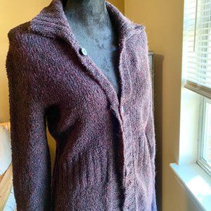 Free People Long Duster Cardigan; Size Large; Deep Flecked Purple